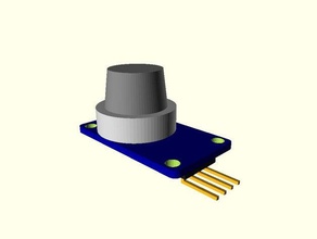 mq-2 mq-135 gas smoke sensor openscad model electronics amonia artilect mq135 mq2 3d print model - Mito3D