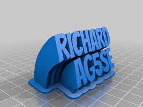 sweeping-2-Zeile name plate ag5se office angepasst 3d print model - Mito3D