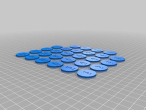 catan number tokens 4 player 6 multi color games multi-color settlers 3d print model - Mito3D