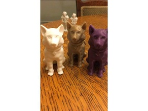 husky otururken dikkat hayvanlar köpek yavrusu heykel 3d print model - Mito3D