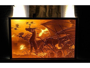 il giorno di draghi lithophane 2d art blaze dungeons dragons fantasia gadunky 3d print model - Mito3D