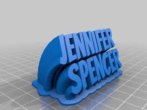 jennifer plaque de nom bureau personnalisé 3d print model - Mito3D