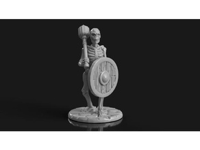 oturma kemikleri shield mace toy game accessories 28mm boardgame dnd miniature miniatures skeleton undead wargames wargaming 3d print model - Mito3D