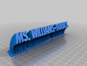 mi personalizados de barrido 2-nombre la línea placa ms williams travick oficina 3d print model - Mito3D