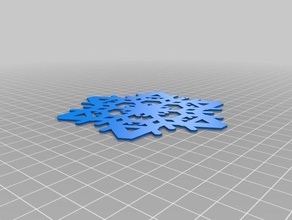 my customized easy snowflake 2d art 3d print model - Mito3D