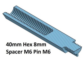 hexagonal de 8 espaciador enfrentamiento 10 20 30 40 50 60 70 80 90 100 mm m6 pin 3d la impresora partes arandela los rosca 3d print model - Mito3D