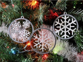 floating snowflake ornament 2 other designs decor christmas decoration holiday nature nsfw tinkercad 3d print model - Mito3D