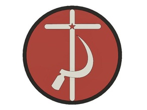 cristiano comunismo símbolo signos logotipos cruz cristiana la teología de liberación político política religión socialista 3d print model - Mito3D