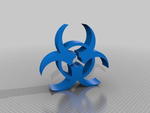 biohazard Zeichen logos 3d print model - Mito3D