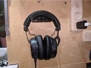 big headphone mount wall holder hook 3d print model - Mito3D