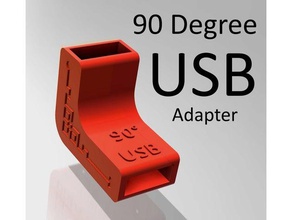 nobbles 90 degree usb adapter malefemale right angle computer 3d printer connector basic custom customized data designproject diy educational electronics flash input device kitchen learn led memory mount peripherals transfer upgrade dongle stick 3d print model - Mito3D