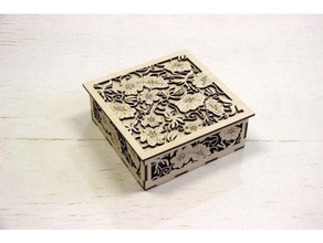 caixa flores jewelry box lasercut plywood 3d print model - Mito3D
