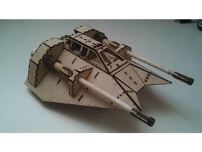 snowspeeder construction toys lasercut plywood 3d print model - Mito3D