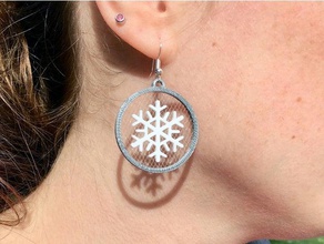 floating snowflake earrings christmas holiday nsfw snow tinkercad 3d print model - Mito3D