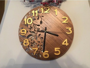 horloge fleurie décor de l'horloge la maison cuisine imprimable mur 3d print model - Mito3D