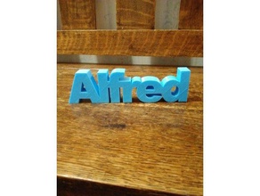 alfred signs logos 3d name names printer codenames 3d print model - Mito3D