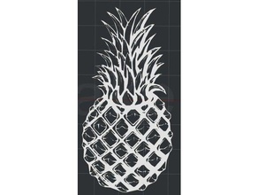 pineapple 2d wall art 3d print model - Mito3D