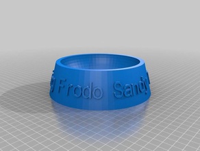 bling trixie frodo sandy dog cat food bowl pets customized 3d print model - Mito3D