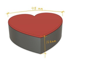 corazón en forma de caja tapa abatible juguete juego accesorios heartbox joyería 3d print model - Mito3D