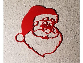 santa duvar dekorasyonu 2d sanat Noel dekorasyon Aralık claus 3d print model - Mito3D