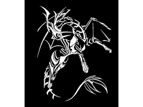corrin dragão estêncil fe 2d a arte fire emblem nintendo super smash bros 3d print model - Mito3D