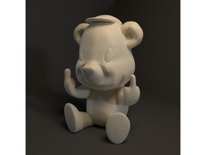 passif&ndashaggressive ours sculptures art de la baise fuck off allez vous faire foutre peluche teddybear en 3d print model - Mito3D
