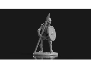 yaşam kısa mızrak shield kemikler toy game accessories 28mm boardgame dnd miniature miniatures skeleton wargame wargames wargaming 3d print model - Mito3D