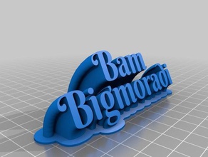 bam 2-linea di targa office personalizzato 3d print model - Mito3D