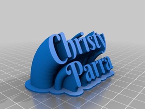 christy 2-nom de la ligne plaque bureau personnalisé 3d print model - Mito3D