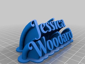 jessica 2-linea di targa office personalizzato 3d print model - Mito3D