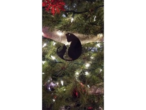 simple gato adorno decoración de navidad 3d print model - Mito3D