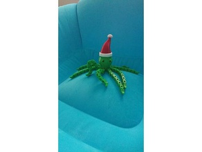 chrismas artikuliert cartoon octopus 3d drucken krake octupus weihnachten xmas 3d print model - Mito3D