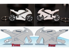 Motorrad-Schlüsselanhänger doppelseitig Schlüsselanhänger kawasaki 3d print model - Mito3D