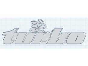 vw turbo rabbit emblem automotive volkswagen 3d print model - Mito3D