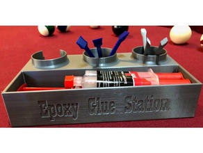 epoxy glue station 3d printing box cap mix mixing storage tray 3d print model - Mito3D