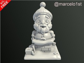 santa claus trapped up hobby chimney christmas decoration ornament gift roof 3d print model - Mito3D
