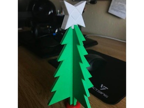 slide-together christmas tree decor decoration simple 3d print model - Mito3D