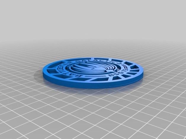 bsg 75 coaster 100mm household supplies battlestar galactica bsg75 scifi viper 3D print model - Mito3D