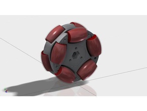 omni roda robótica autodesk inventor personalizável omnidirecional omniwheel 3d print model - Mito3D