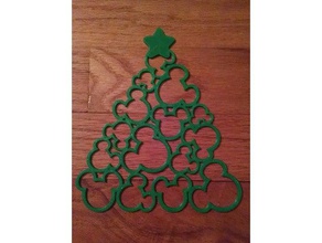 nascosto mouse christmas tree i segni loghi 3d print model - Mito3D