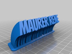 maurer süpürme isim plakası rene ofis özelleştirilmiş 3d print model - Mito3D