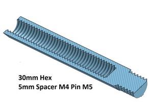 hex 5 entretoise 10 20 30 40 50 60 70 80 90 100 mm m4 pin m5 3d de l'imprimante pièces hexagonale filetage spacer le 3d print model - Mito3D