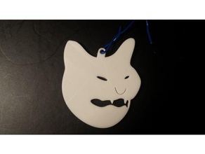 gatto viso ornamento di natale 2d art decorazione 3d print model - Mito3D