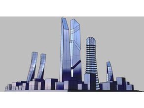 city-Center-Modell Gebäude Strukturen 3d print model - Mito3D