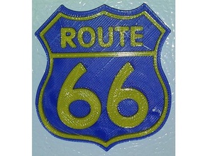rota 66 ímã de geladeira ornamento iec3d sinais logotipos histórico sinal artefato pré-históricos estrada nos 3d print model - Mito3D