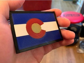 colorado flag keychain single extruder multi color print keychains 3d print model - Mito3D