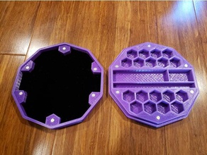 dadi scatola vassoio rotondo magnete fori i giocattoli giochi 3d print model - Mito3D