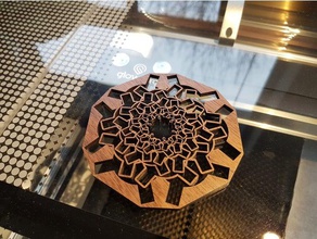 vers l'intérieur des flèches mandala coaster 2d art fractal openscad 3d print model - Mito3D
