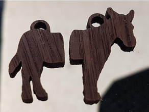 mula mitad de los aretes animal burro 3d print model - Mito3D