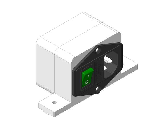 iec320-c14 power socket box profile 20 series 3d printer parts 2020 extrusion aluminium switch 3D print model - Mito3D